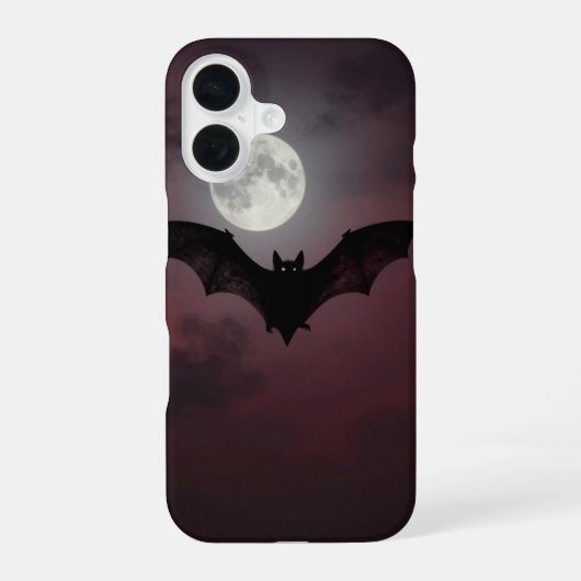 Bat Across the Moon Dark Gothic Case iPhone 16ケース (裏面)