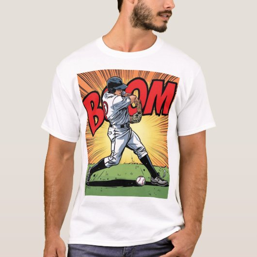 Bat Ball Boom T20 Cricket Graphic Tee Tシャツ (正面)