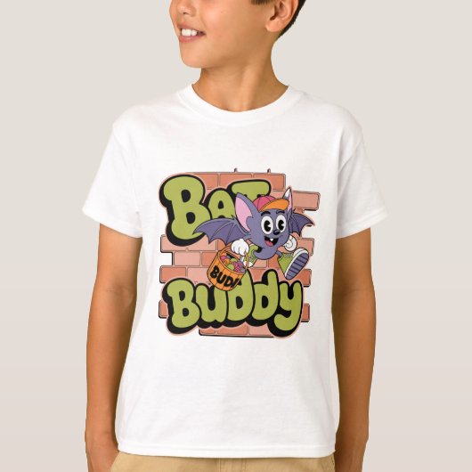 Bat Buddy Halloween Trick or Treat Kids T-Shirt  Tシャツ (正面)