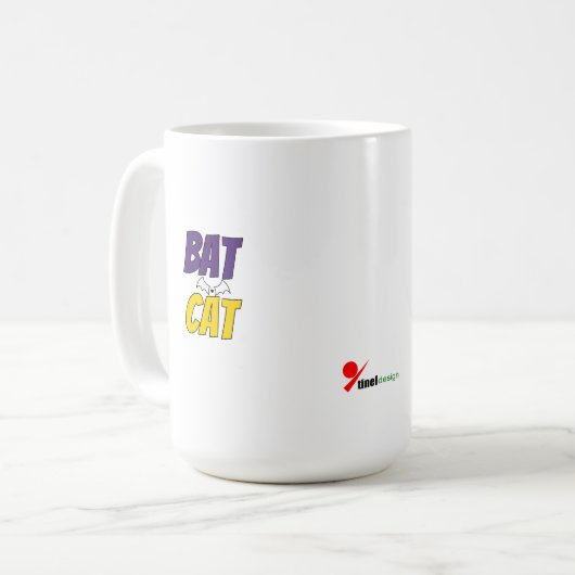 Bat Cat | Funny Halloween Pet Design コーヒーマグカップ (正面左)