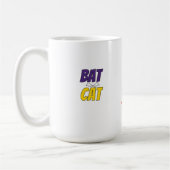 Bat Cat | Funny Halloween Pet Design コーヒーマグカップ (左)