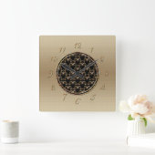 Bat Chinese Symbol スクエア壁時計 (ホーム)