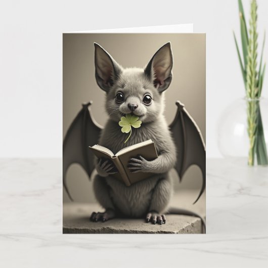Bat Dog Friend Cute Art Card カード (正面)