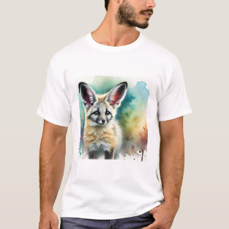 Bat eared fox 060924AREF139 - Watercolor Tシャツ