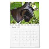 Bat/Fledermaus als Kalender カレンダー (2月 2027)