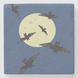 Bat flying in the moon ストーンコースター