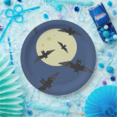 Bat flying in the moon ペーパープレート (パーティー)