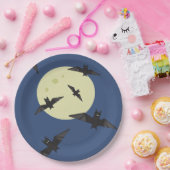 Bat flying in the moon ペーパープレート (パーティー)