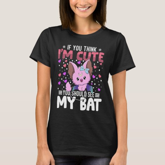 Bat Heart Valentine's Day Animal For Womens Kids Tシャツ (正面)