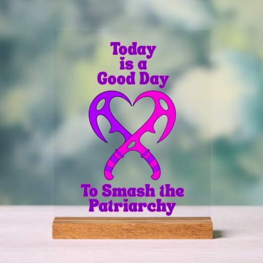 Bat’leth Heart - Smash the Patriarchy アクリルサイン (ニュートラル)