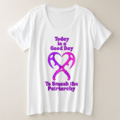 Bat’leth Heart - Smash the Patriarchy プラスサイズTシャツ (デザイン正面)