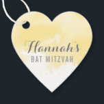 BAT MITZVAh好意タグ現代の黄色の水色 フェイバータグ<br><div class="desc">by kat massard>>>> https://linktr.ee/simplysweetpaperie <<<かわいいハート型のラベルは、あなたの特別なイベントのためのメッセージカードにぴったりだ。</div>