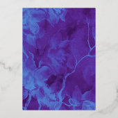 Bat Mitzvah Blue Purple Watercolor Flowers 箔招待状 (裏面)