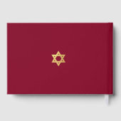 Bat Mitzvah Burgundy Faux Gold Star of David Girl ゲストブック (裏面)