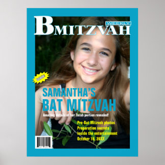 Bat Mitzvah Magazine Poster Teal ポスター