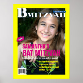 Bat Mitzvah Magazine Poster Yellow Pink ポスター