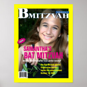 Bat Mitzvah Magazine Poster Yellow Pink ポスター