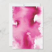 BAT MITZVAH modern lettered dark pink watercolor 招待状 (裏面)