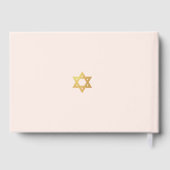 Bat Mitzvah Pink & Faux Gold Star of David Jewish  ゲストブック (裏面)
