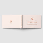 Bat Mitzvah Pink Rose Gold Star of David Jewish  ゲストブック (全面)