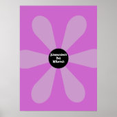 Bat Mitzvah Sign In Board Fun Flower Pink ポスター (正面)