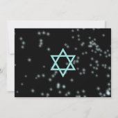 Bat Mitzvah Turquoise Neon Themed サンキューカード (裏面)