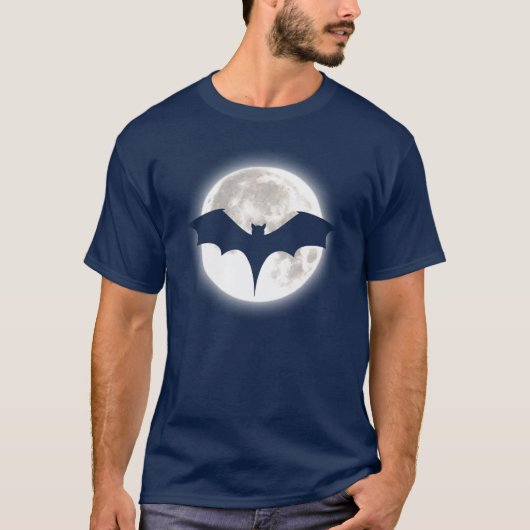 Bat MOON Pumpkin Trick or Treat Funny Halloween  Tシャツ (正面)