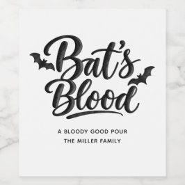 Bat’s Blood | スクールな大人ヴァンパイアのハロウィンパーティー ワインラベル