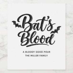Bat’s Blood   スクールな大人ヴァンパイアのハロウィンパーティー ワインラベル