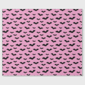 Bat silhouettes in pink ラッピングペーパー (フラット)