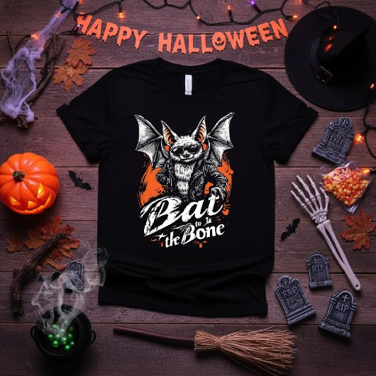 Bat to the Bone – Funny Cool Bat Halloween Tシャツ