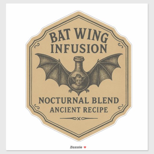 Bat Wing Infusion - Halloween Apothecary Label シール (シート)