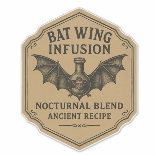 Bat Wing Infusion - Halloween Apothecary Label シール (正面)