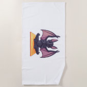 Bat Yoga Flow ビーチタオル (正面)