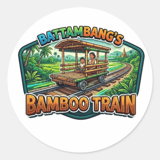 BATAMBANG'S BAMBOO TRAIN ラウンドシール (正面)