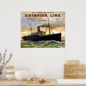 Batavier Line – ヴィンテージ旅行ポスター ポスター (キッチン)