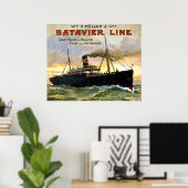 Batavier Line – ヴィンテージ旅行ポスター ポスター (ホームオフィス)