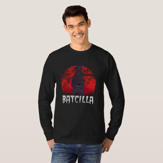 Batcilla Bat Blood Suction Halloween Scary Virus Tシャツ (正面フル)