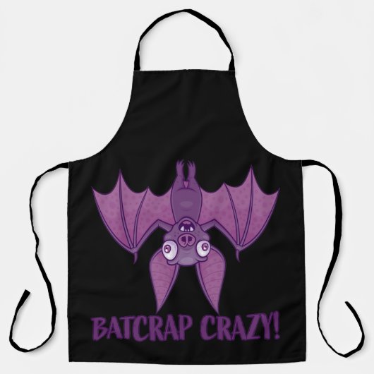 Batcrap Crazy Wacky Cartoon Bat エプロン (正面)