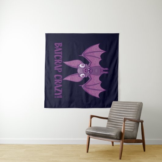 Batcrap Crazy Wacky Cartoon Bat タペストリー (インサイチュ(横))