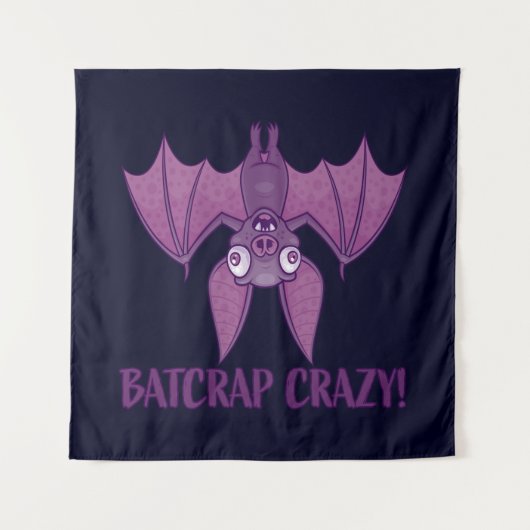 Batcrap Crazy Wacky Cartoon Bat タペストリー (正面)