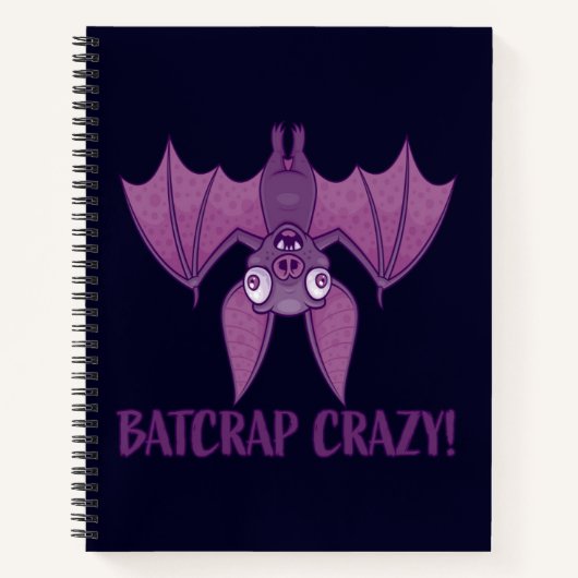 Batcrap Crazy Wacky Cartoon Bat ノートブック (正面)