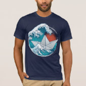 Bateau en papier et vagues tシャツ (正面)