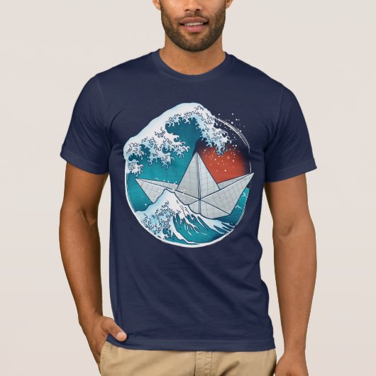 Bateau en papier et vagues tシャツ (正面)