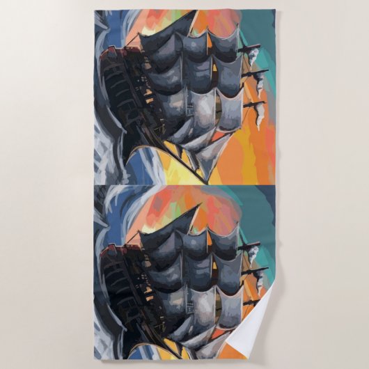 bateau pirate  ビーチタオル (正面)