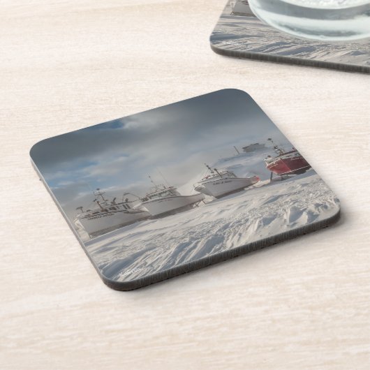 bateaux de pêche dans la neige コースター (左側)