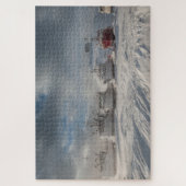 bateaux de pêche dans la neige ジグソーパズル (縦)