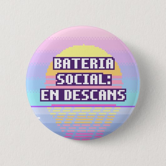 Bateria Social: En Descans Pixel Button 缶バッジ (正面)