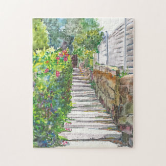 Bathのステップ水彩画のパズル ジグソーパズル