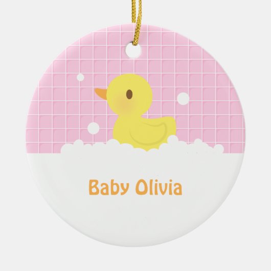 Bathの子供部屋の装飾のかわいいゴム製アヒルちゃん セラミックオーナメント (正面)